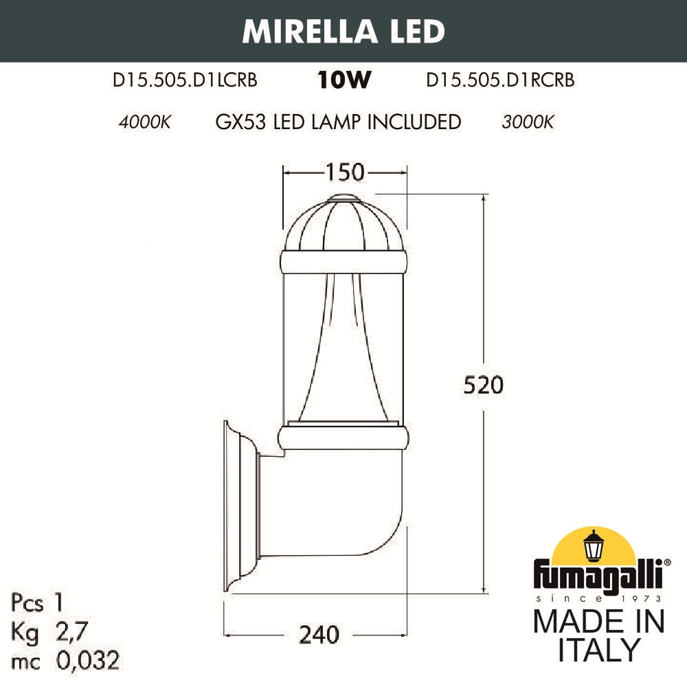 ���������� ������� ��������� FUMAGALLI MIRELLA  D15.505.000.BXD1L.CRB