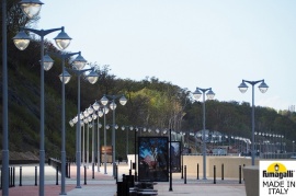 Освещение набережных парковыми фонарями и ландшафтными светильниками FUMAGALLI