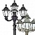 Парковые фонари с 4 светильниками
