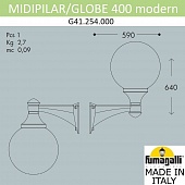 ���������� ������� ��������� FUMAGALLI MIDIPILAR/GLOBE 400 modern G41.254.000.AYE27
